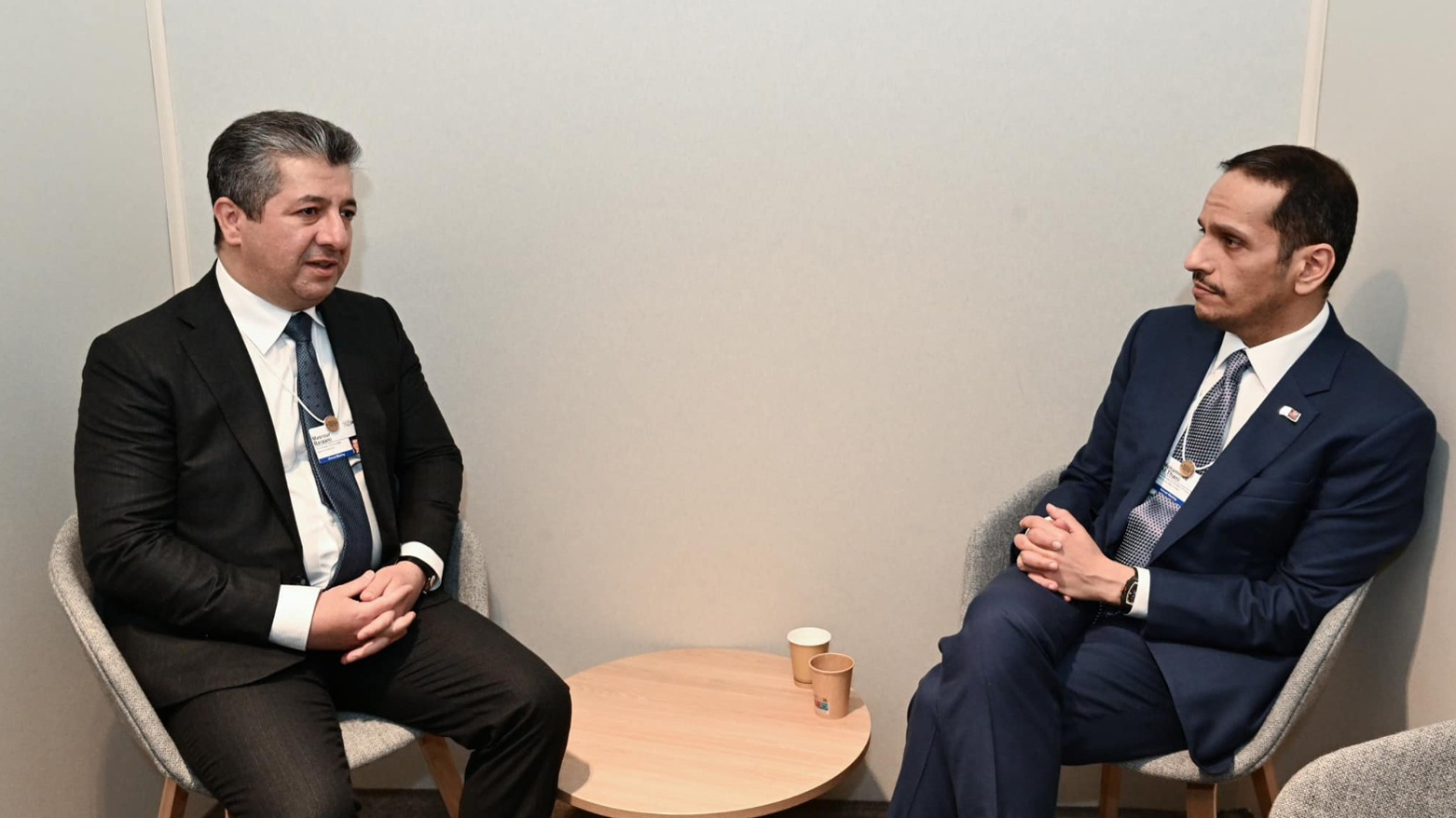 رئيس حكومة إقليم كوردستان يجتمع مع رئيس الوزراء وزير الخارجية القطري