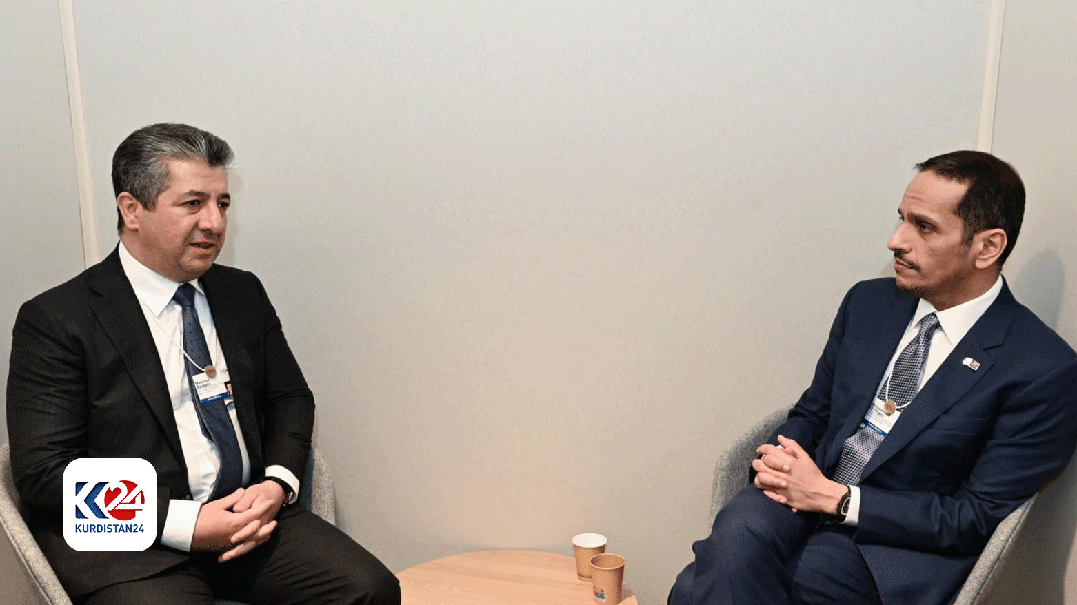مسرور بارزانی، نخست وزیر اقلیم کوردستان و شیخ محمد بن عبدالرحمن آل‌ثانی، نخست وزیر و وزیر امور خارجه قطر