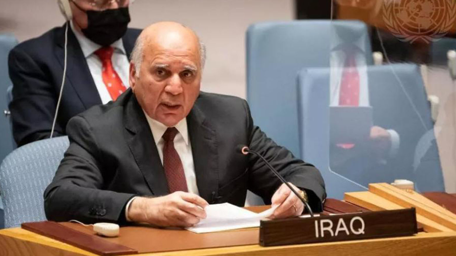 فواد حسین، وزیر امور خارجه عراق در نشست شورای امنیت سازمان ملل - عکس: آرشیو