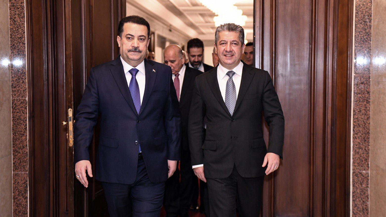 مسرور بارزانی، نخست وزیر اقلیم کوردستان و محمد شیاع السودانی، نخست وزیر عراق