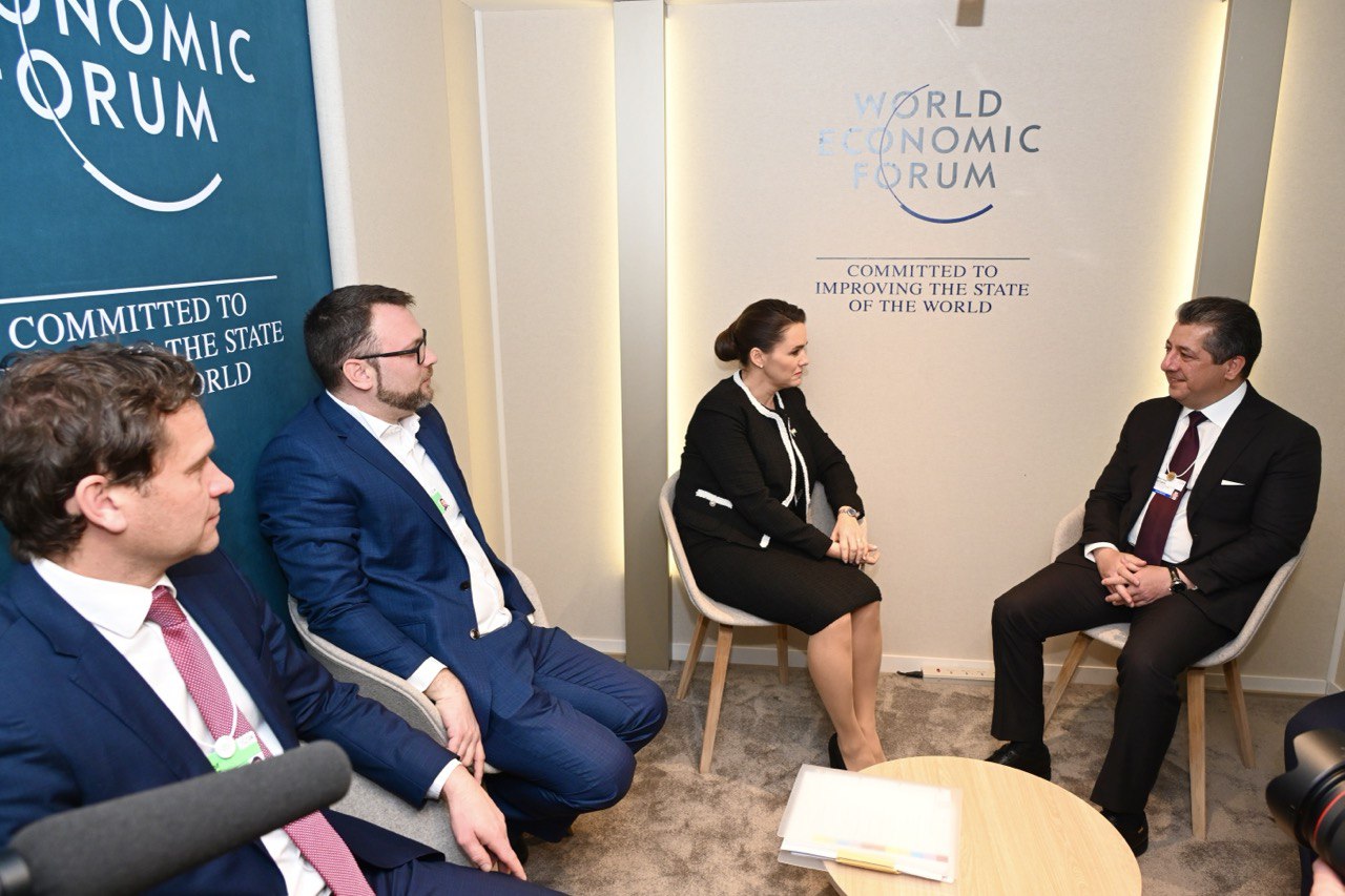Kurdistan Region Prime Minister Masrour Barzani (right) during his meeting with Hungarian President Katalin Novak, Jan. 17, 2024. (Photo: KRG)