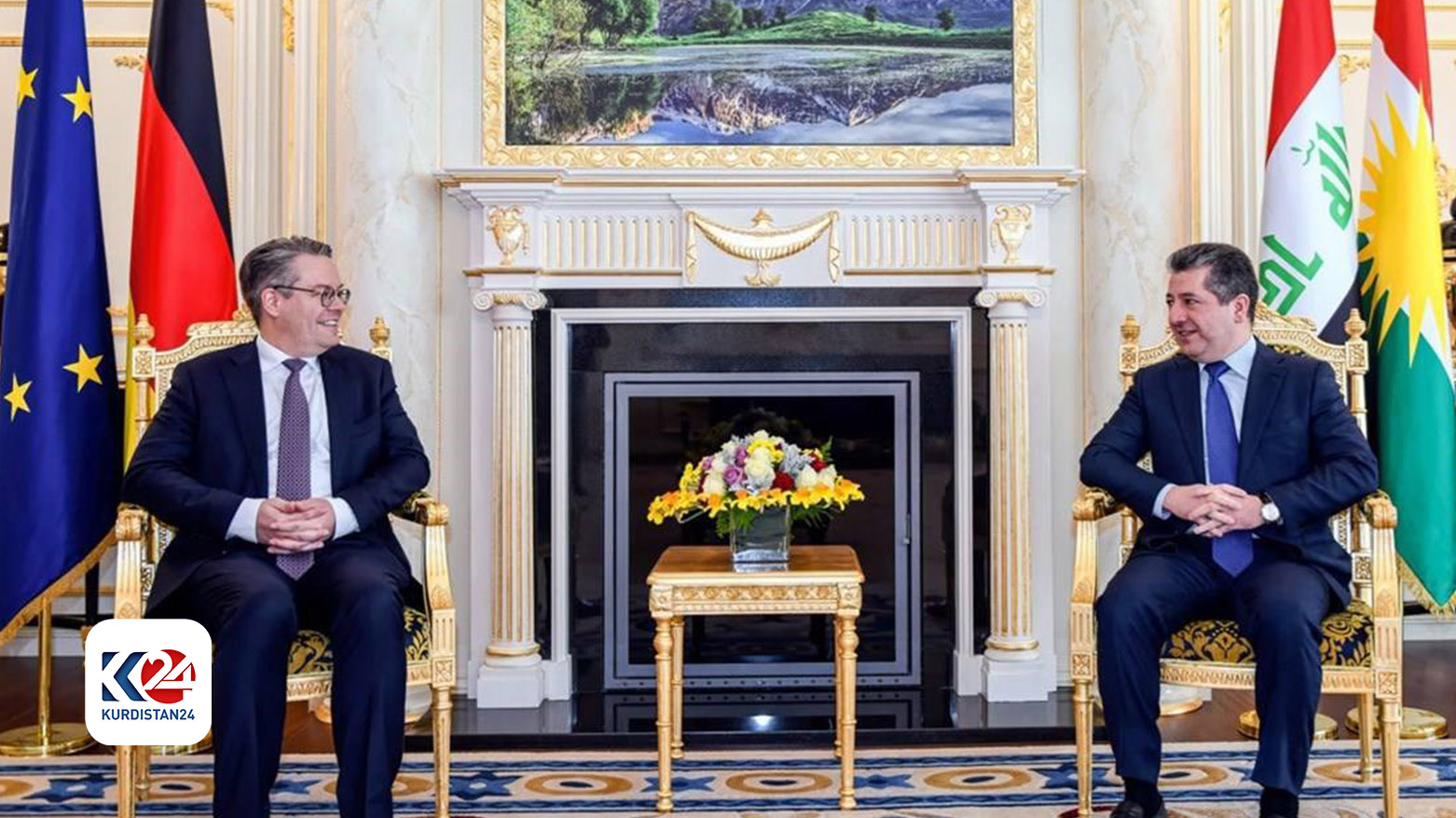 Almanya Dışişlerinden Sorumlu Devlet Bakanı Tobias Lindner ve Kürdistan Bölgesi Başbakanı Mesrur Barzani