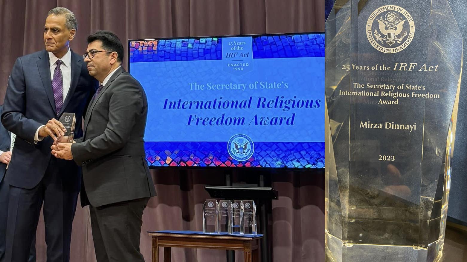 Mirza Dinnayi, a Yezidi human rights defender was awarded a religious freedom award by the US Government (Photo: Mirza Dinnayi/X).
