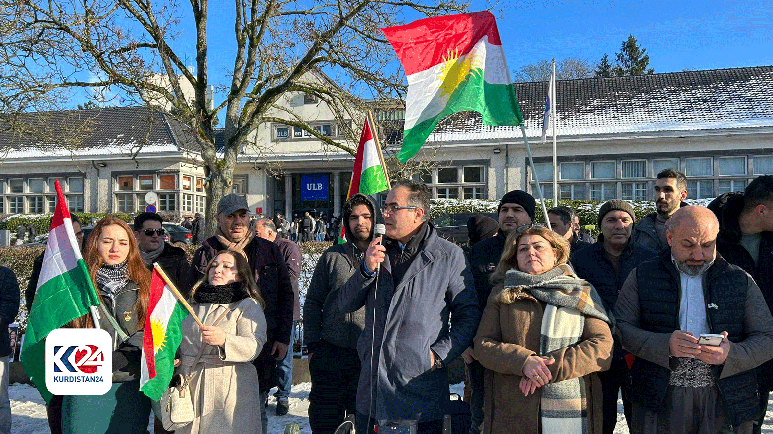 Belçika'daki Kürt diasporasından İran saldırısına karşı gösteri- FOTO: Kurdistan24