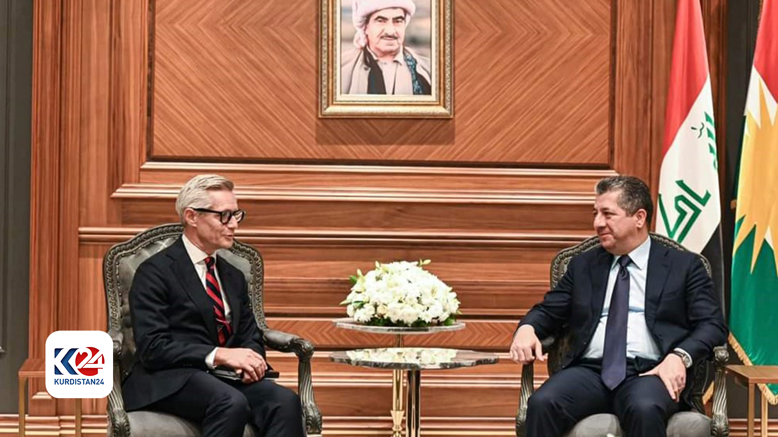 رئيس حكومة كوردستان يستقبل السفير النرويجي لدى الأردن والعراق