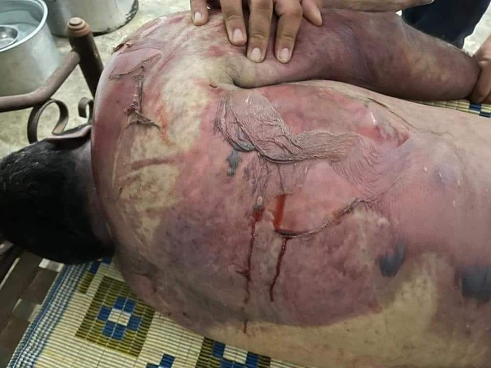 ته‌رمی ئه‌مین عیسا، شوێنه‌واری ئه‌شكه‌نجه‌ی پێوه‌ دیاره‌ 