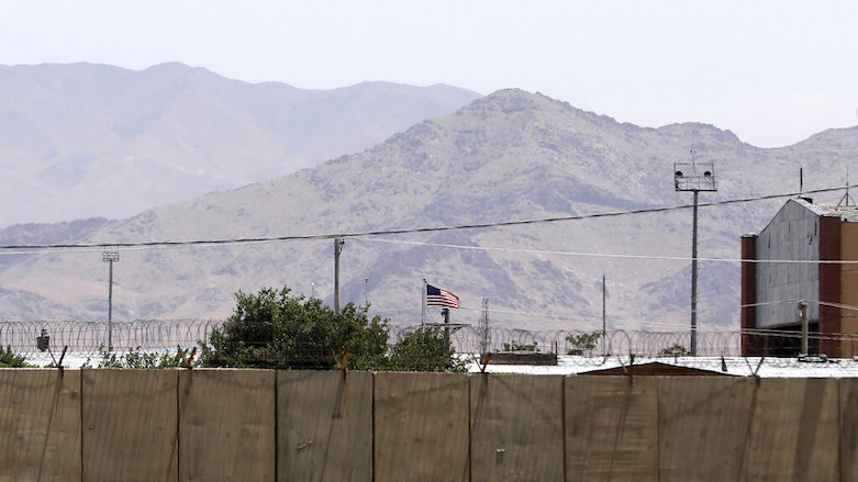 The US flag flies over Bagram Air Base, in Afghanistan, June 25, 2021. (Photo: Rahmat Gul/AP)