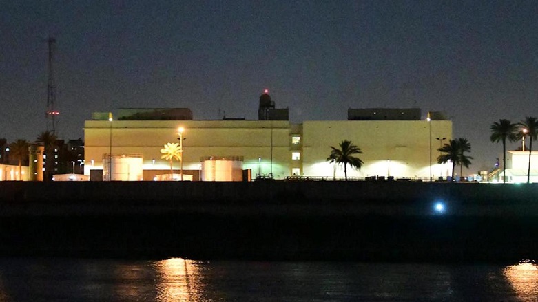 The US Embassy compound is pictured at night inside Baghdad's Green Zone. (Photo: Archive)