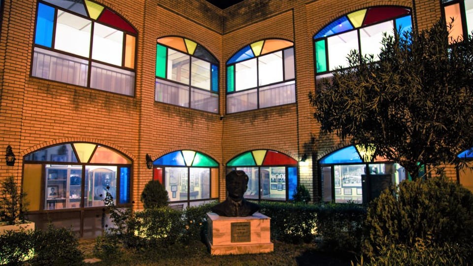A bust in the courtyard of Erbil Educational Museum of Ibrahim Amin Baldar, the author of the first primary school textbook in Kurdish. (Photo: Omed Anwer)