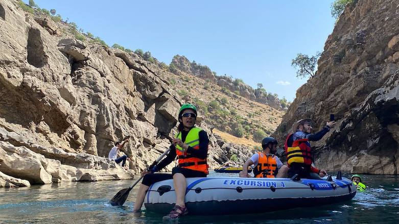 Rafting on the Chama River in the Barzan area of Erbil Province, July 2021. (Photo: Dilan Qadri/Kurdistan 24)