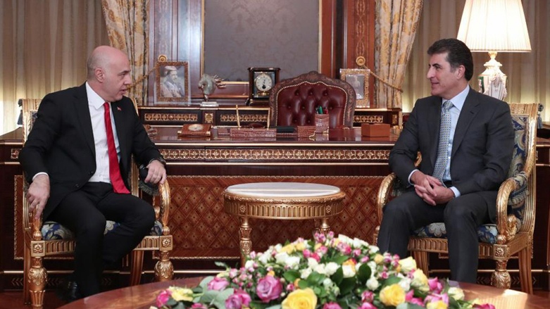 نچیروان بارزانی، رئیس اقلیم کوردستان و علیرضا گونای، سفیر جدید ترکیه در عراق