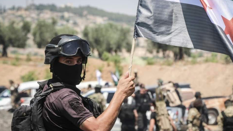 Turkish-backed forces carried out military drills on the outskirts of Tal Rifaat (Photo: Yazan Alkazem/Levant24)