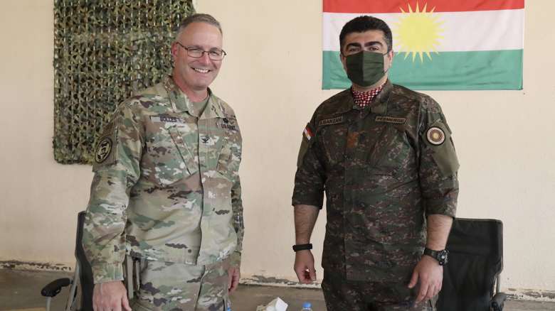 Peshmerga Major-General Sirwan Barzani met with Col. Bolles, Deputy Director of MAG-North (Photo: Sirwan Barzani/Twitter)