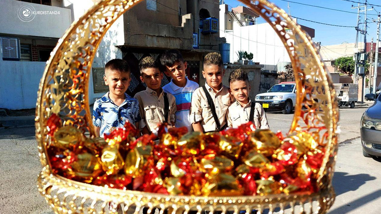 الأطفال يعشقون الحلوى في كل الأيام لكنهم يجدون العيد فرصة للحصول عليها بسهولة - صورة: كوردستان 24
