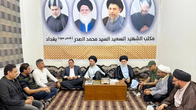 Sadr supporters hold a meeting to discuss preparations for Friday's prayer gathering in Baghdad, Iraq, July 14, 2022 (Photo: Sadr's Media Office)
