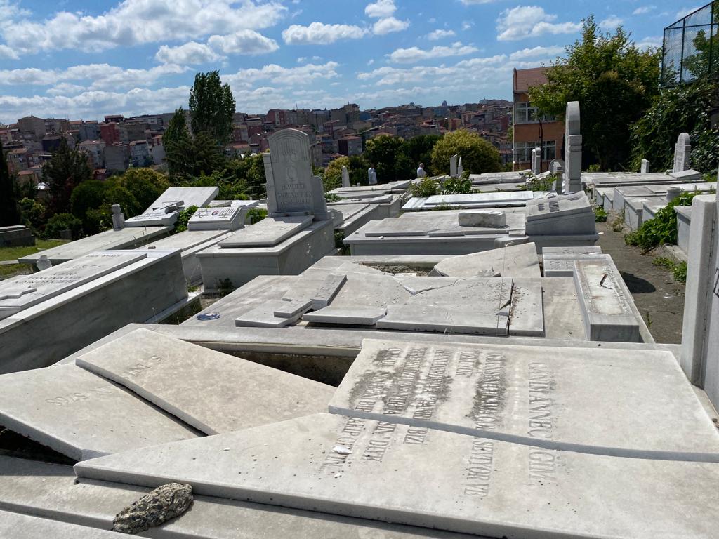 Kêlên goristana Cihûyan a li Stenbolê rastî êrîşê hatin, wêne: K24