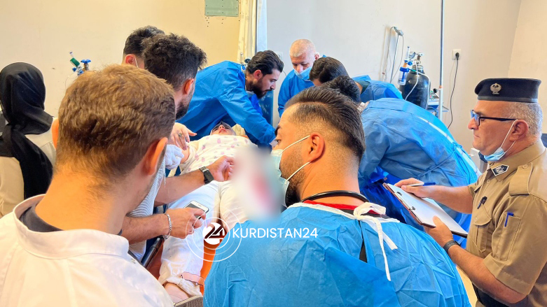 Health care workers are treating tourists in Zakho who were wounded by a Turkish bombardment of a tourist resort, July 20, 2022 (Photo: Islam Yousif/Kurdistan 24)