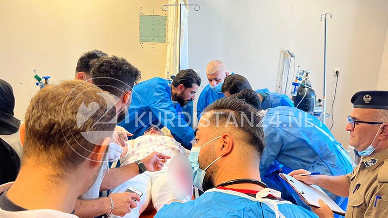 The injured civilians in Zakho hospital. (Photo: Kurdistan 24)