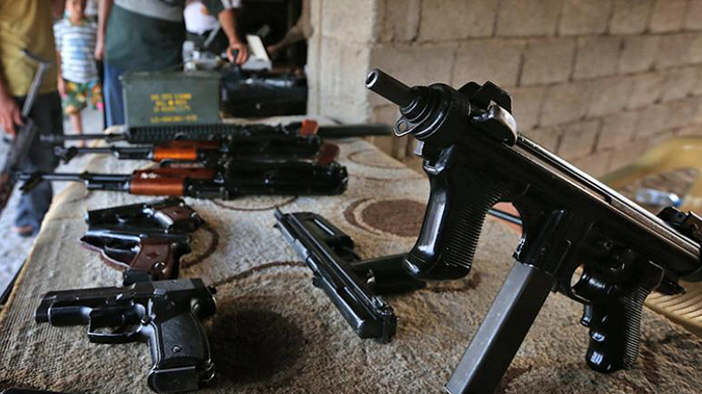Guns on display at one of the Kurdistan Region capital Erbil's dealerships, Aug. 17, 2014. (Photo: Safin Hamed/AFP)