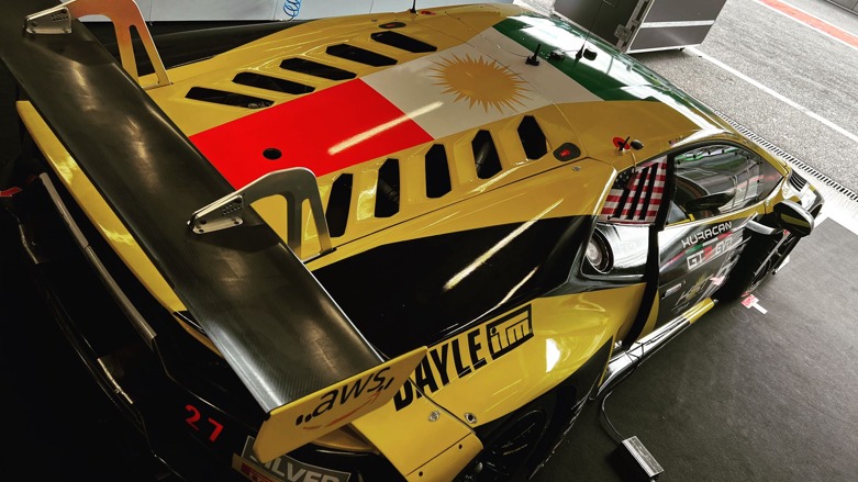 Isaac Tutumlu's team prepared a special Kurdish flag design for the Spa 24 Hours (Photo: Isaac Tutumlu) 