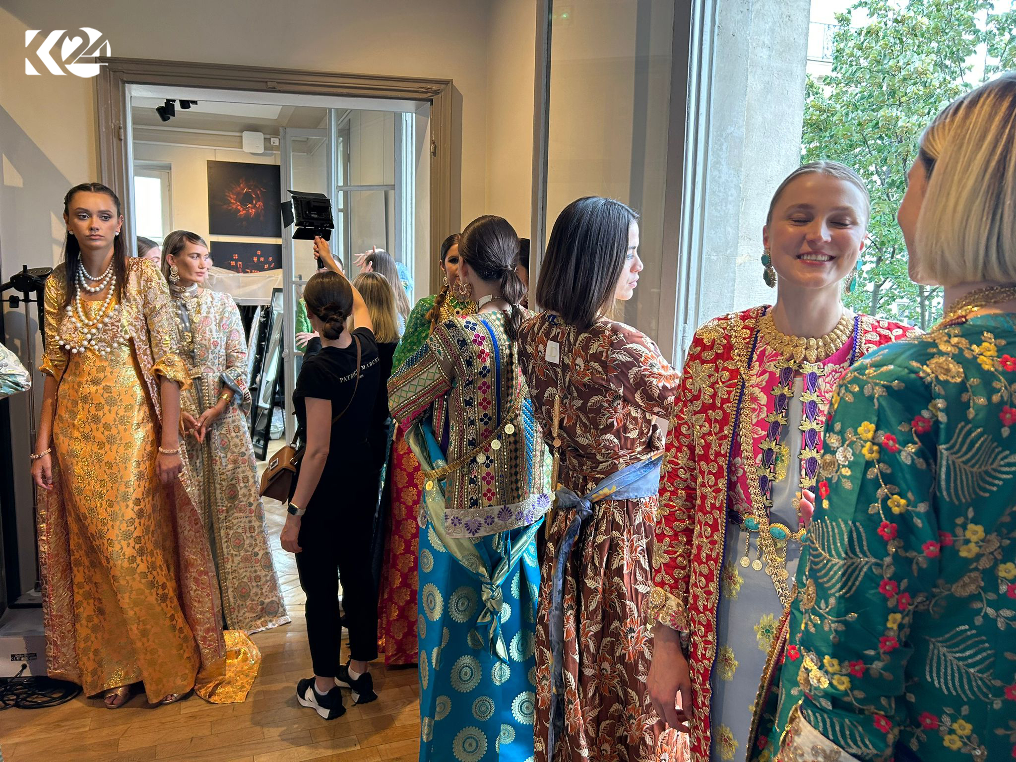 Models presenting Lara Dizayee's haute couture at Paris Fashion Week 2023, July 3, 2023. (Photo: Barzan Hassan/Kurdistan 24)
