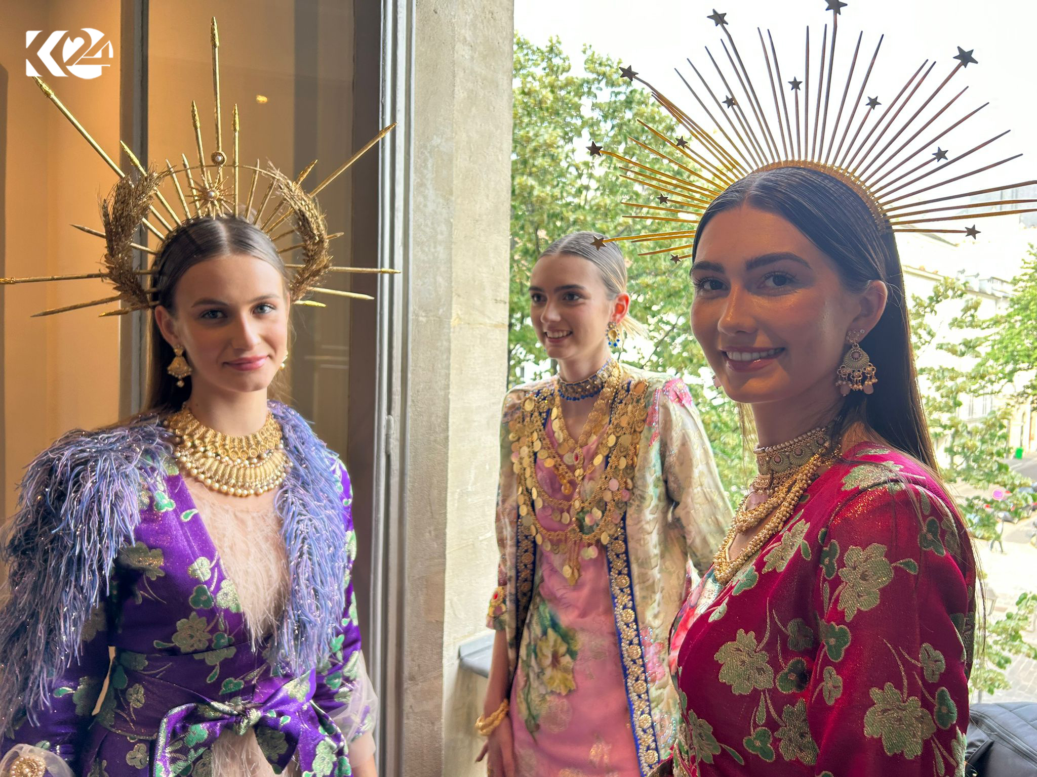 Models presenting Lara Dizayee's haute couture at Paris Fashion Week 2023, July 3, 2023. (Photo: Barzan Hassan/Kurdistan 24)