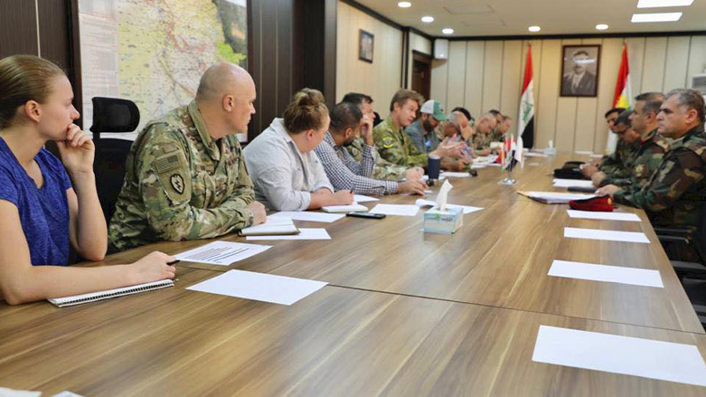 The meeting between the delegation of the Peshmerga and Coalition forces, July 5, 2023. (Photo: MOPE)