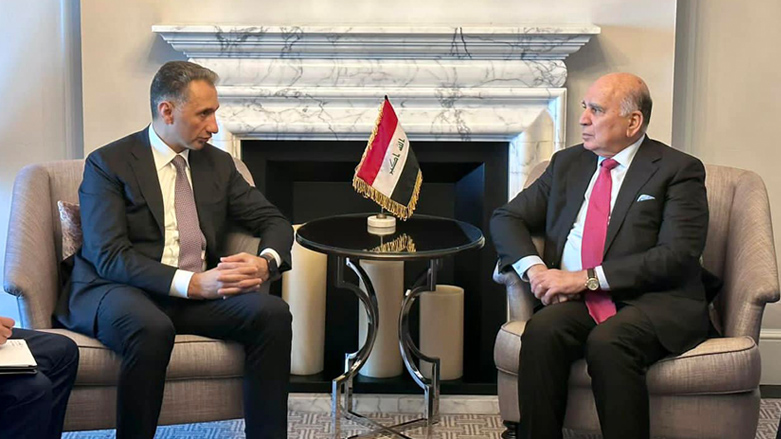 Iraqi Minister of Foreign Affairs and Deputy Prime Minister Fuad Hussein during his meeting with Azerbaijani Minister of Digital Development and Transportation Rashad Nabiyev in Baku, July 9, 2023. (Photo: Iraqi Ministry of Foreign Affairs)