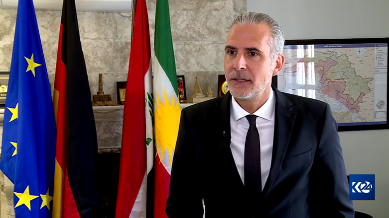 Deputy German Consul General in Erbil Sven Mossler speaking to Kurdistan 24 in Erbil, July 9, 2023. (Photo: Kurdistan 24)