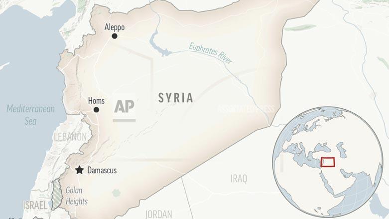 A locator map for Syria with its capital, Damascus. (Photo: AP)
