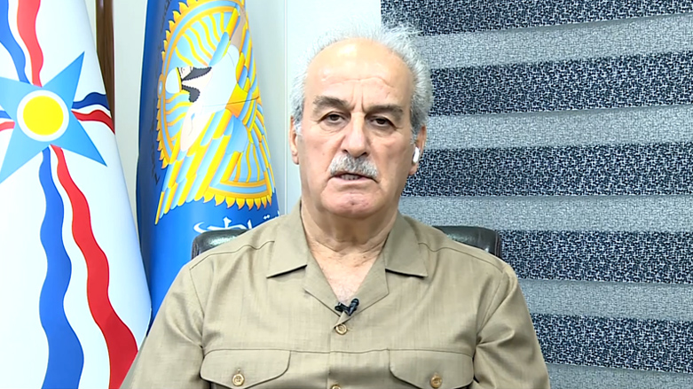 Romeo Hakari, the secretary general of Bet-Nahrain Democratic Party, an Assyrian political group, speaking to Kurdistan 24 during an interview, July 15, 2023. (Photo: Kurdistan 24)
