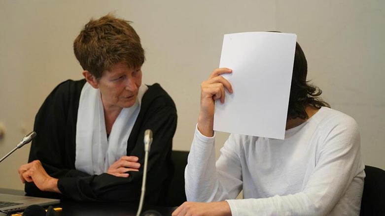 The defendant, right, a suspected ISIS returnee, sits next to her lawyer Gabriele Heinecke in the Criminal Justice Building in Hamburg, Germany, July 19, 2023.  (Photo: Marcus Brandt/ AP)