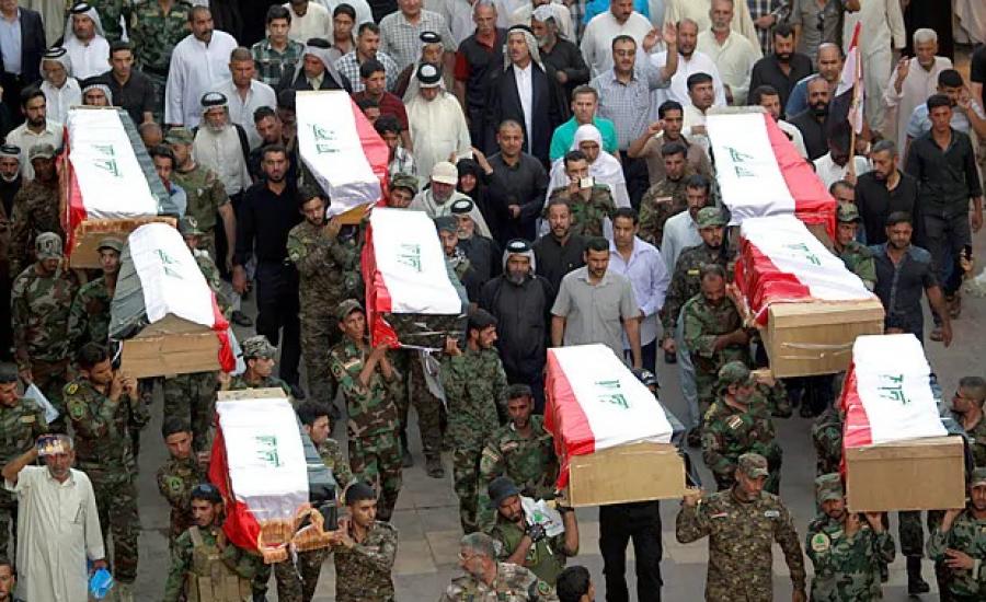 أثناء تشييع جثامين جنود عراقيين (أرشيفية)