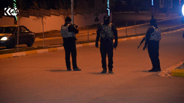 Members of the security forces seen on a street. (Photo: Submitted to Kurdistan 24)