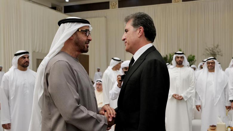 نچیروان بارزانی، رئیس اقلیم کوردستان و شیخ محمد بن زاید آل نهیان امیر امارات متحده‌ی عربی