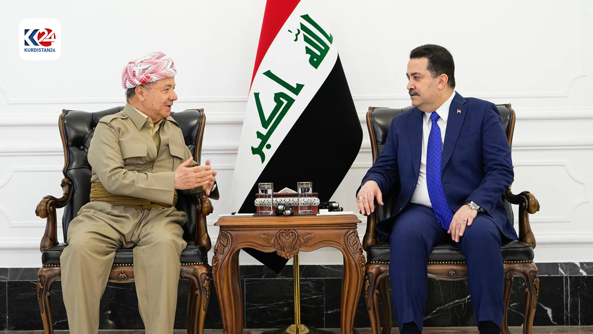 کۆبوونەوەی سەرۆک بارزانی و محەممەد شیاع سوودانی، سەرۆکوەزیرانی عێراق