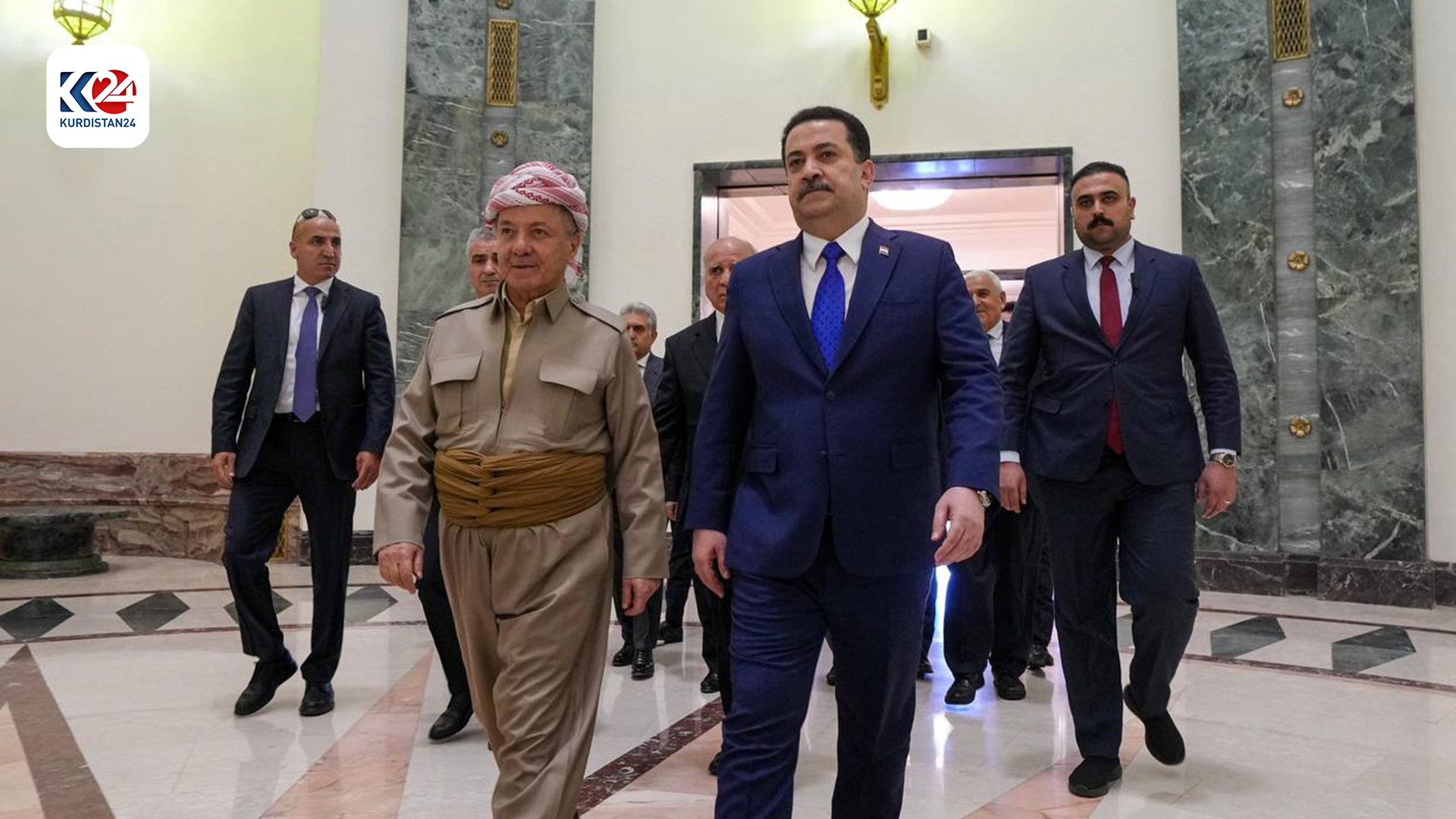 کۆبوونەوەی سەرۆک بارزانی و محەممەد شیاع سوودانی، سەرۆکوەزیرانی عێراق