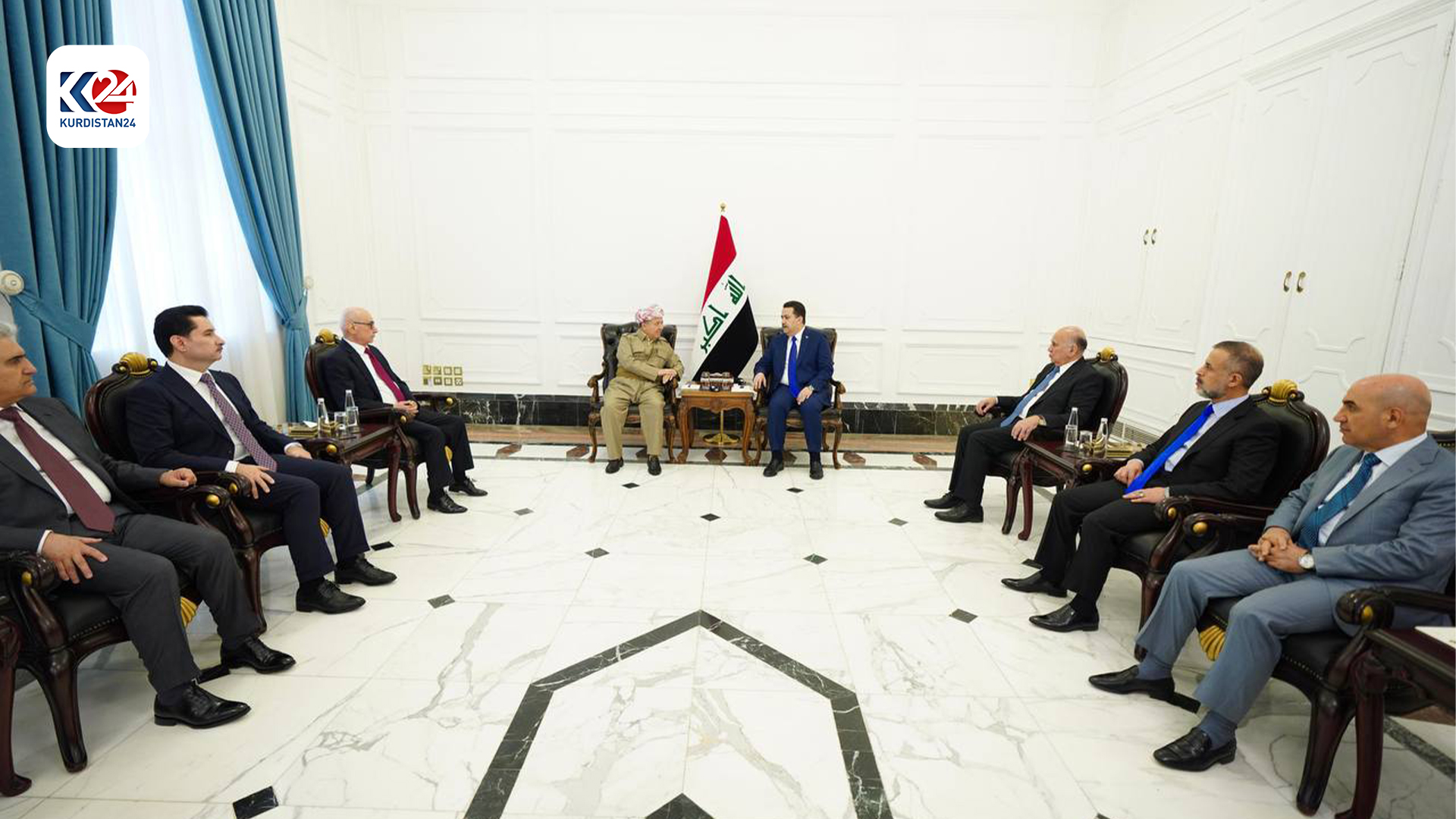 کۆبوونەوەی سەرۆک بارزانی و محەممەد شیاع سوودانی، سەرۆکوەزیرانی عێراق