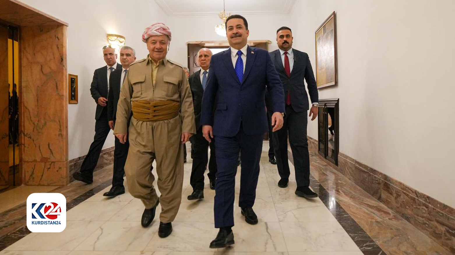 سەرۆک بارزانی و سەرۆکوەزیرانی عێراق