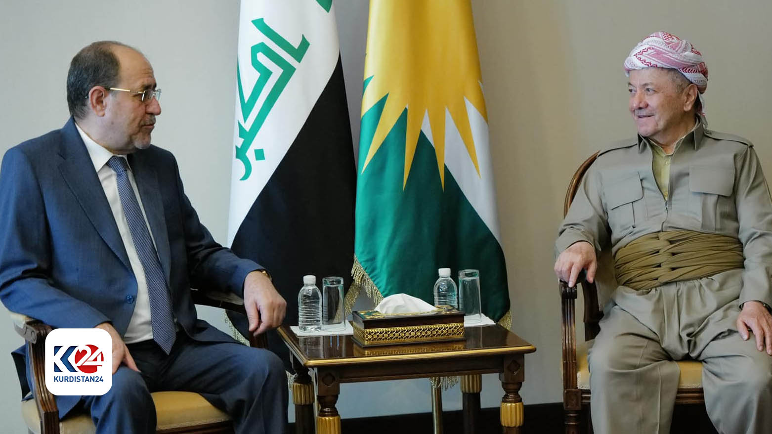 سەرۆک بارزانی و نوری مالیکی، سەرۆکی هاوپەیمانێتیی دەوڵەتی یاسا