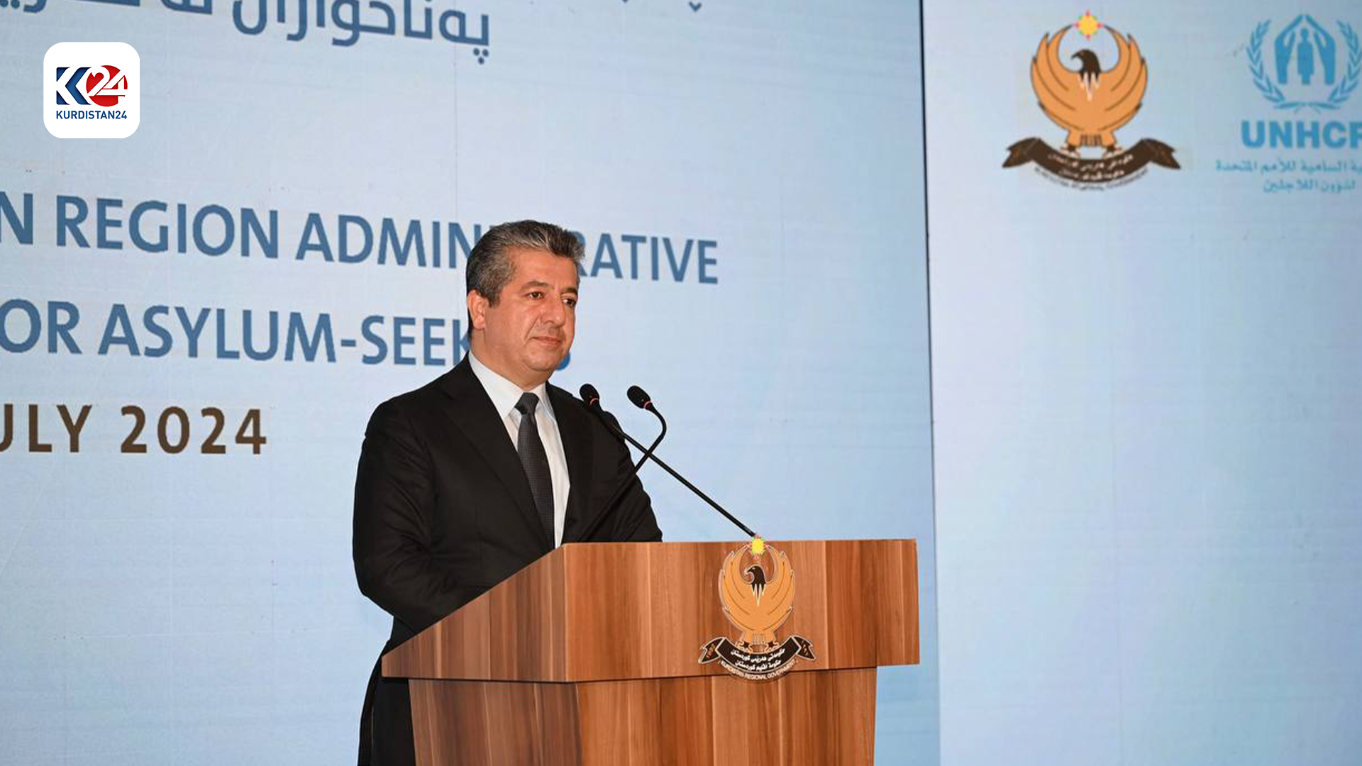  گوتاری سەرۆکوەزیران لە رێوڕەسمی ڕاگەیاندنی ڕێنمایی ڕێکخستنی کاروباری پەناخوازان لە هەرێمی کوردستان