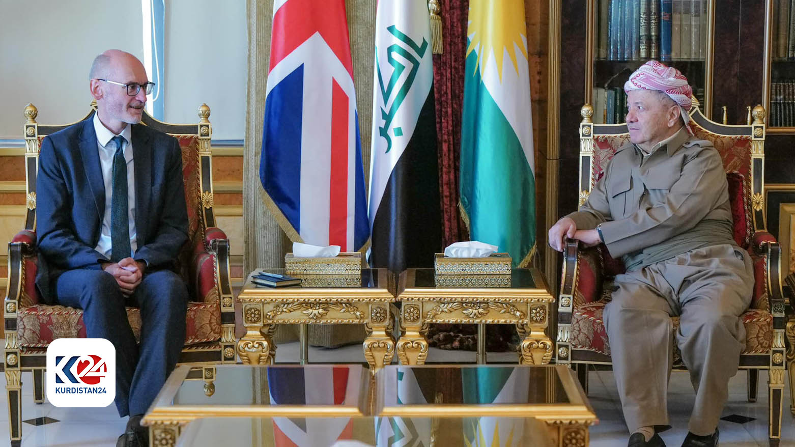 KDP President Masoud Barzani receives British Ambassador to Iraq