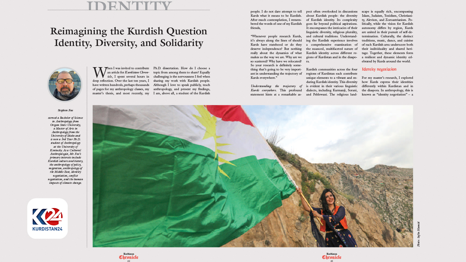A photo of the Kurdistan Chronicle Magazine. (Photo: Kurdistan24)