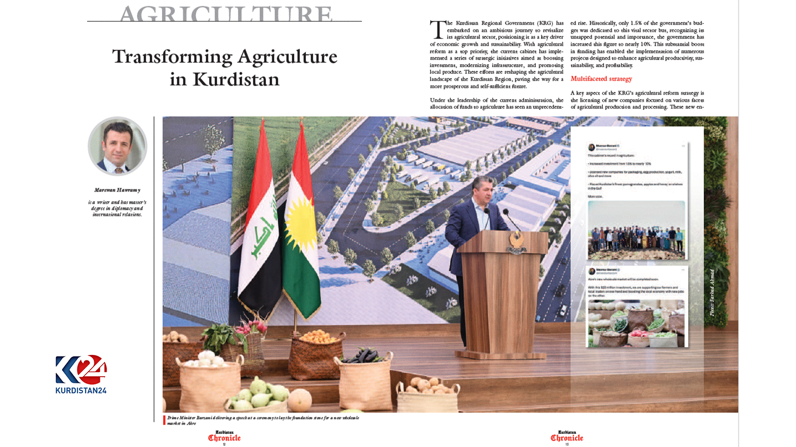 A photo of the Kurdistan Chronicle Magazine. (Photo: Kurdistan24)