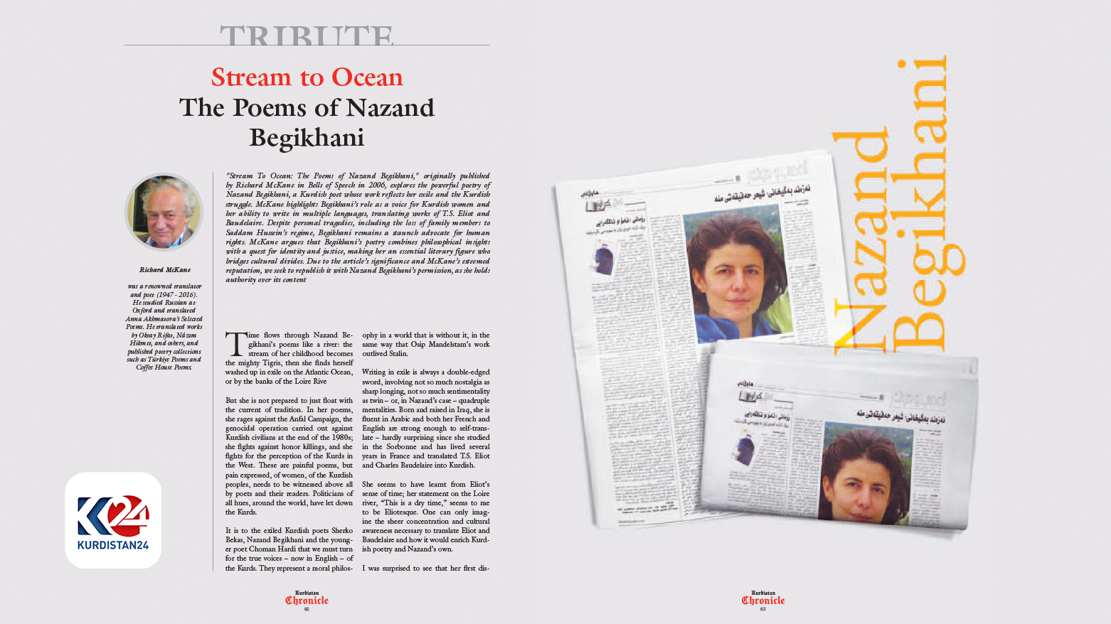 A photo of the Kurdistan Chronicle Magazine. (Photo: Kurdistan24)