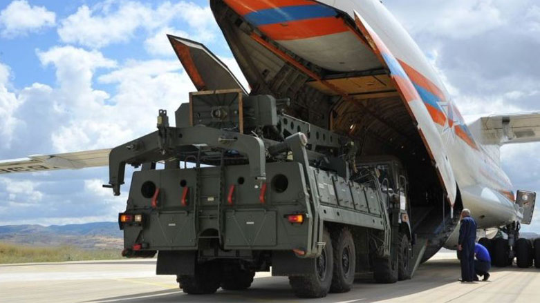 First components of Turkey’s Russian S-400 missiles arrived in Turkey on July 12, 2019. (Photo: Turkish Defense Ministry via AP).