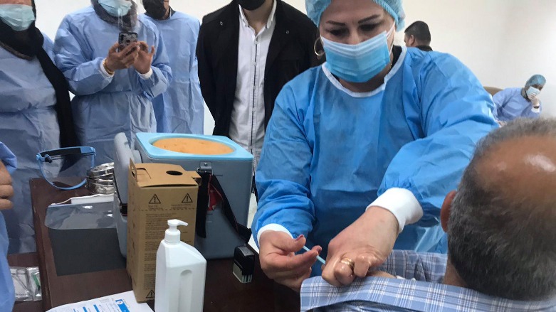 A COVID-19 vaccination center in Kurdistan Region’s capital city of Erbil. (Photo: Kurdistan 24)