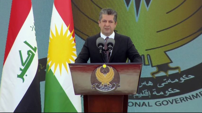 KRG Prime Minister Masrour Barzani speaks during the foundation-laying ceremony in Duhok province, June 17, 2021. (Photo: Kurdistan 24)