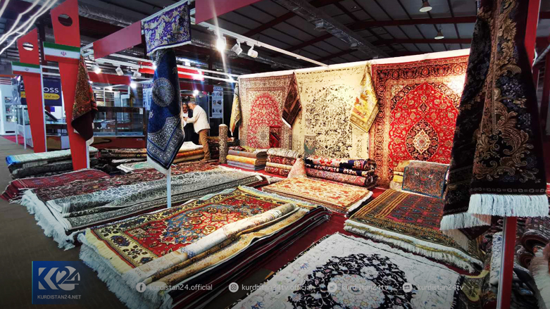 Iranian merchants display their products at the second annual Iran Trade Exhibition in the Kurdistan Region's Sulaimani, June 22, 2021. (Photo: Kurdistan 24)