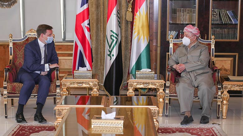 پرزیدنت مسعود بارزانی و استفان هیکی، سفیر بریتانیا در عراق